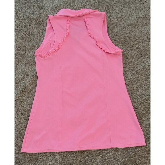 LILLY PULITZER SIZE XXS LUXLETIC MARTINA POLO TOP *HAVANA PINK* UPF 50+ - Picture 13 of 13